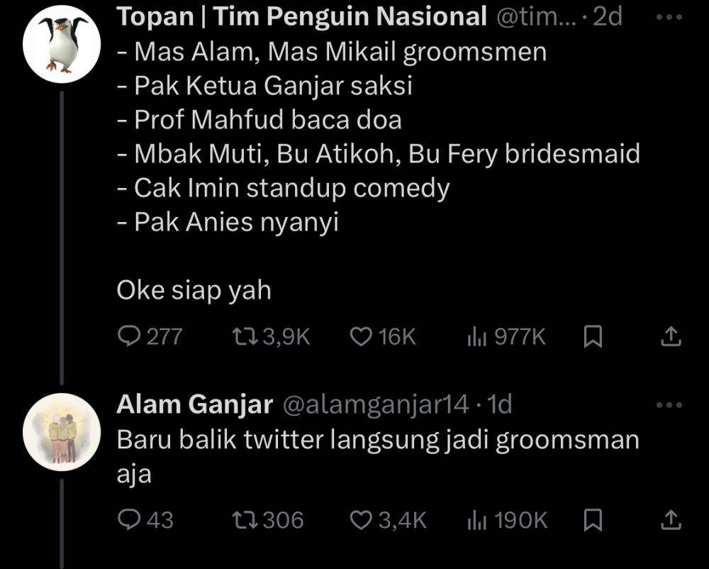 akun Abel dan Topan di-notice Alam Ganjar (twiiter.com/alamganjar14)