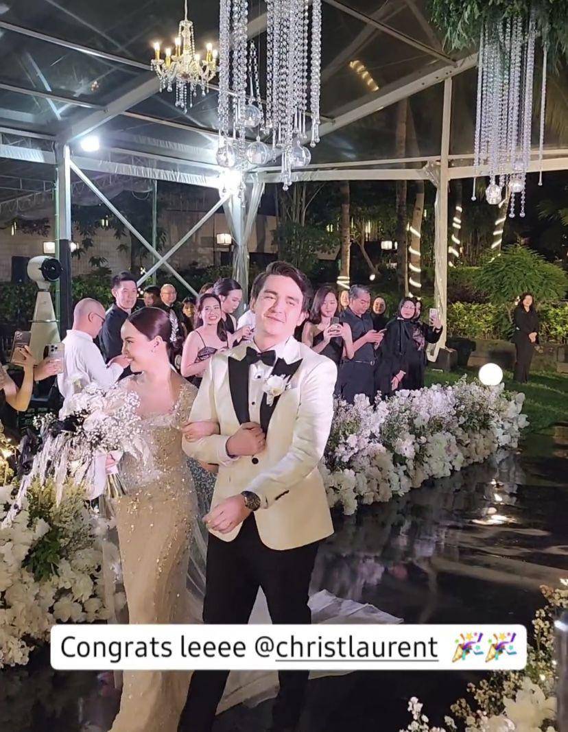 potret resepsi pernikahan Chris Laurent dan Marcella Michelle (Instagram.com/bayu_sangaji)