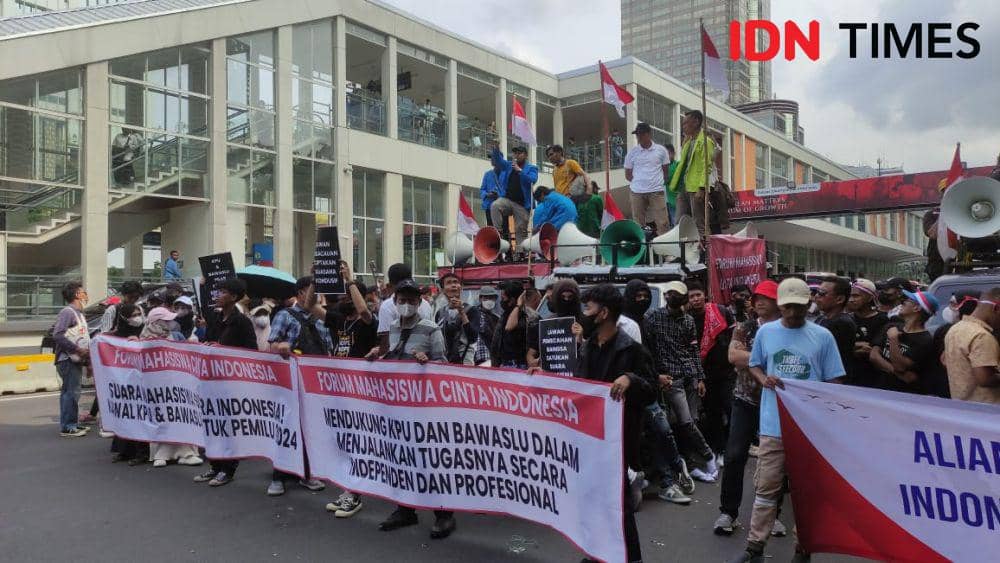 Tolak Intimidasi Penyelenggara Pemilu, Mahasiswa Gelar Aksi Dukung KPU