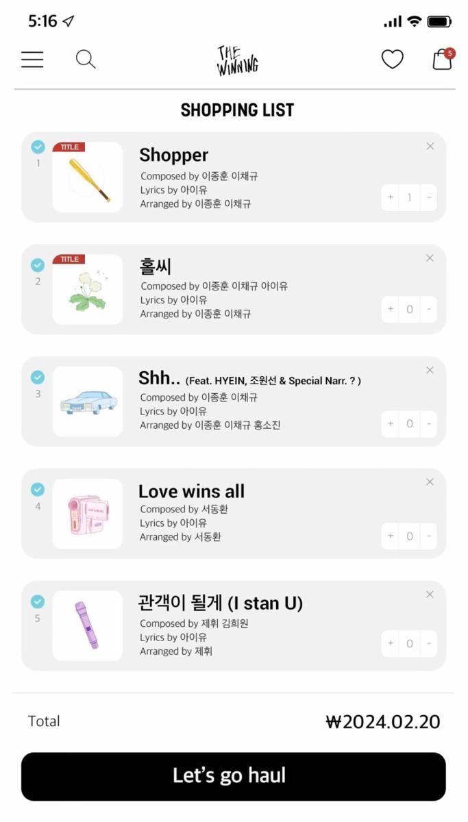 track list Mini Album "The Winning" (instagram.com/edam.official)