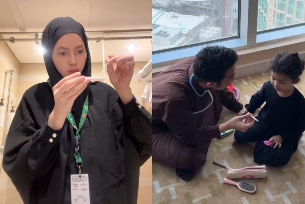 9 Momen Fatmasari, Istri Alfy Saga Umumkan Kehamilan Kedua Saat Umrah