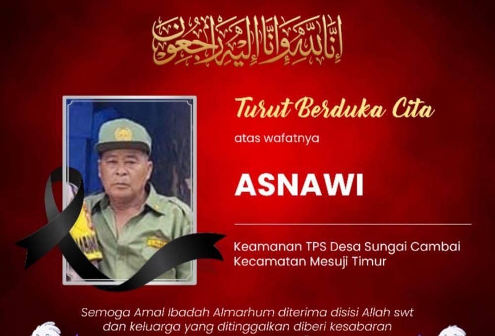 Asnawi, petugas Linmas Keamanan TPS Desa Sungai Cambai, Kecamatan Mesuji Timur, Kabupaten Mesuji. (DOK. KPU Lampung).
