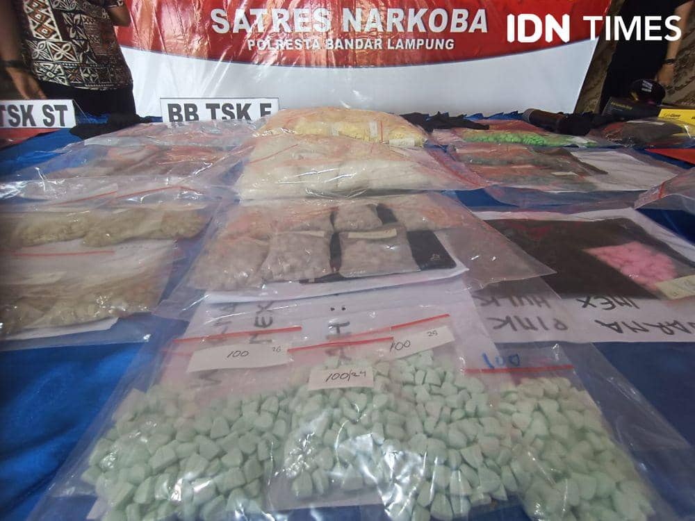 Tangkap 3 Bandar Narkoba, Polresta Bandar Lampung Sita 8 Ribu Ektasi