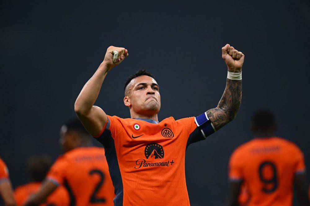 Lautaro Martinez saat merayakan golnya ketika melawan Salernitana. (twitter.com/inter)
