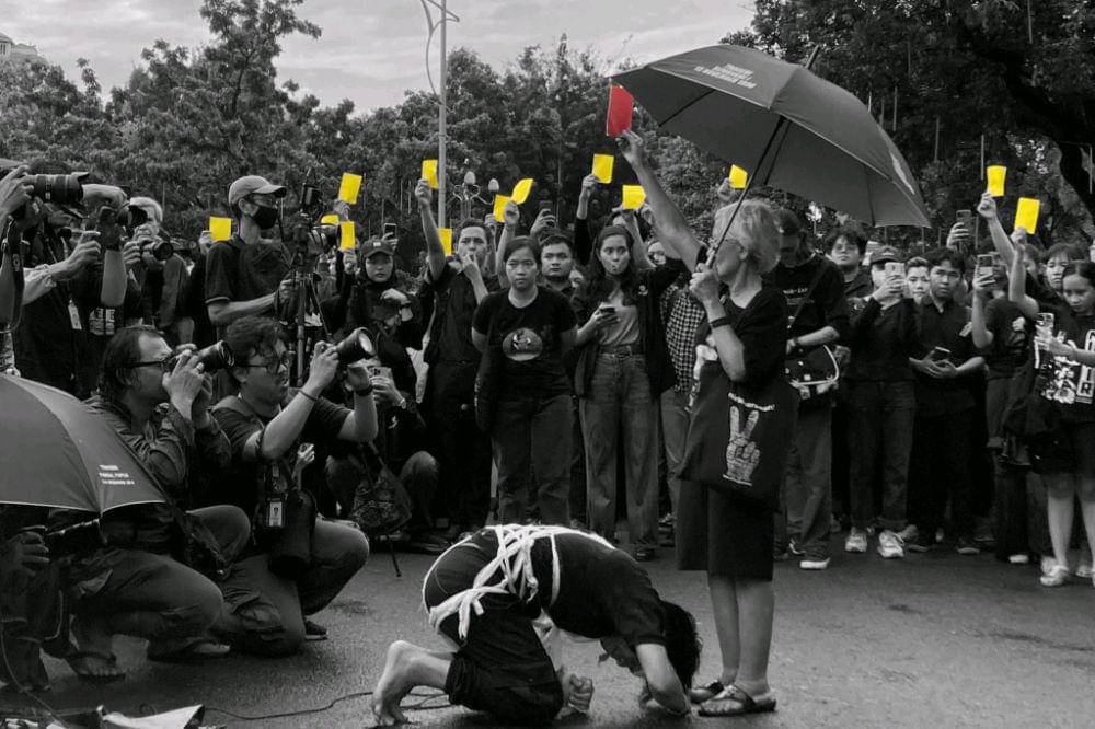 Aksi Kamisan di depan Istana Negara, Jakarta, Kamis (15/02/2024). (twitter.com/aceloyi)