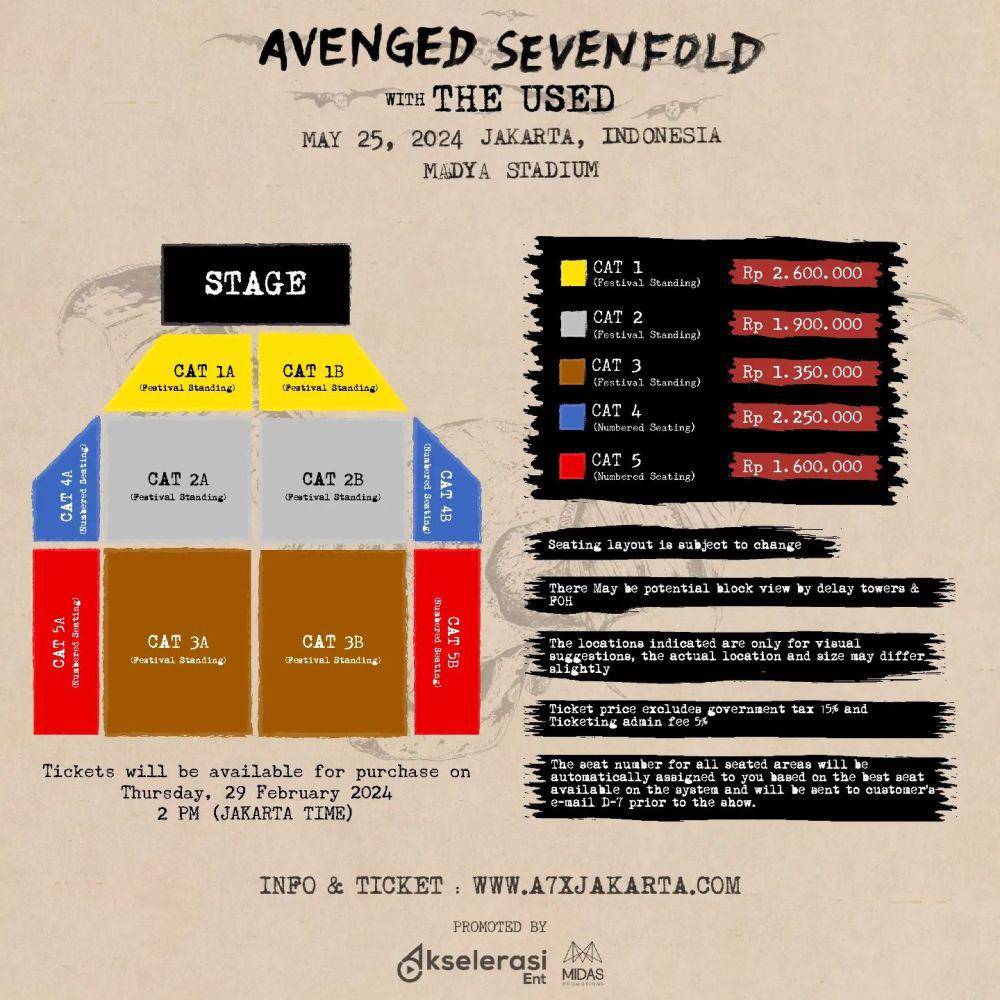Konser Avenged Sevenfold di Jakarta (Instagram.com/akselerasi.ent)