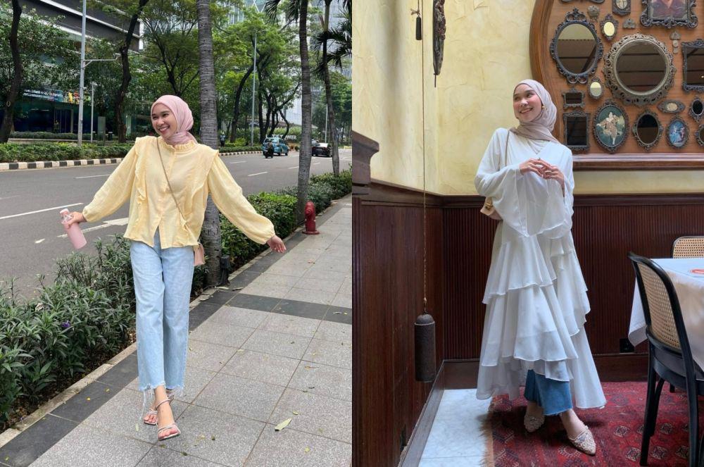 7 Ide Outfit Celana Jeans ala Astri Ratnasari, Look Feminin!