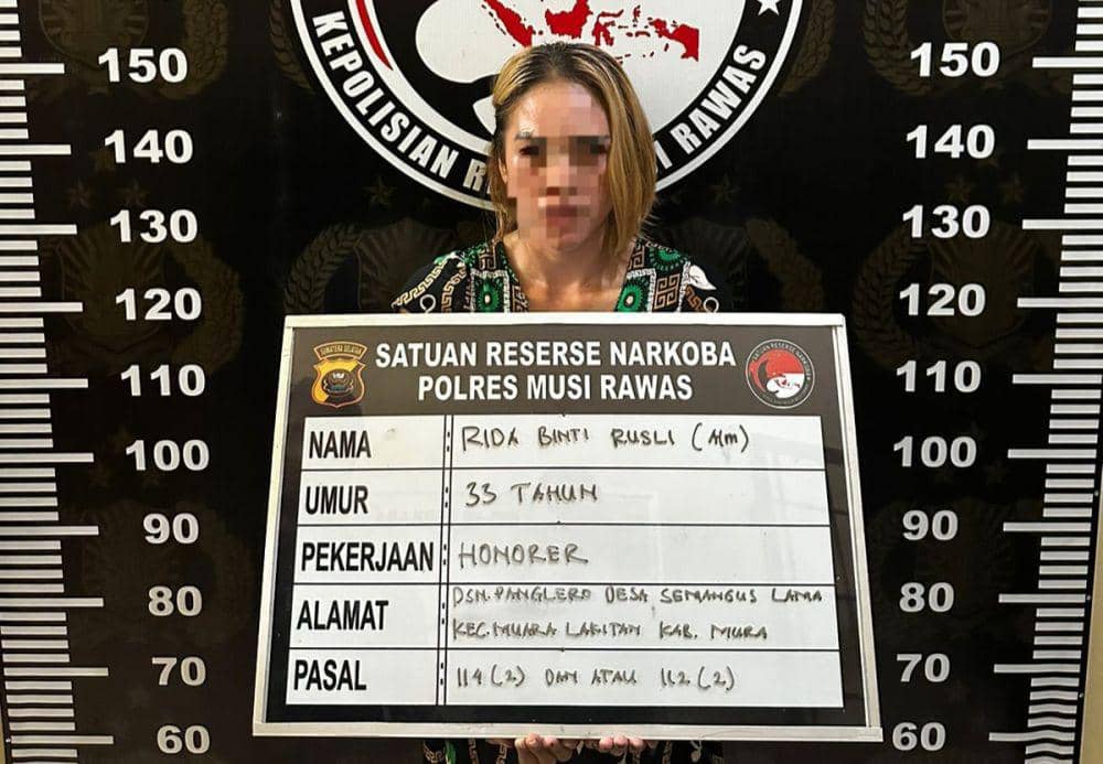 Guru Honorer Wanita di Musi Rawas Ketahuan Simpan 51,46 Gram Sabu