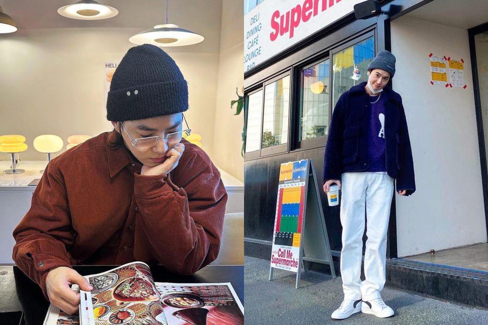 7 Inspirasi OOTD Pakai Beanie ala Suho EXO, Simpel Anti Ribet!
