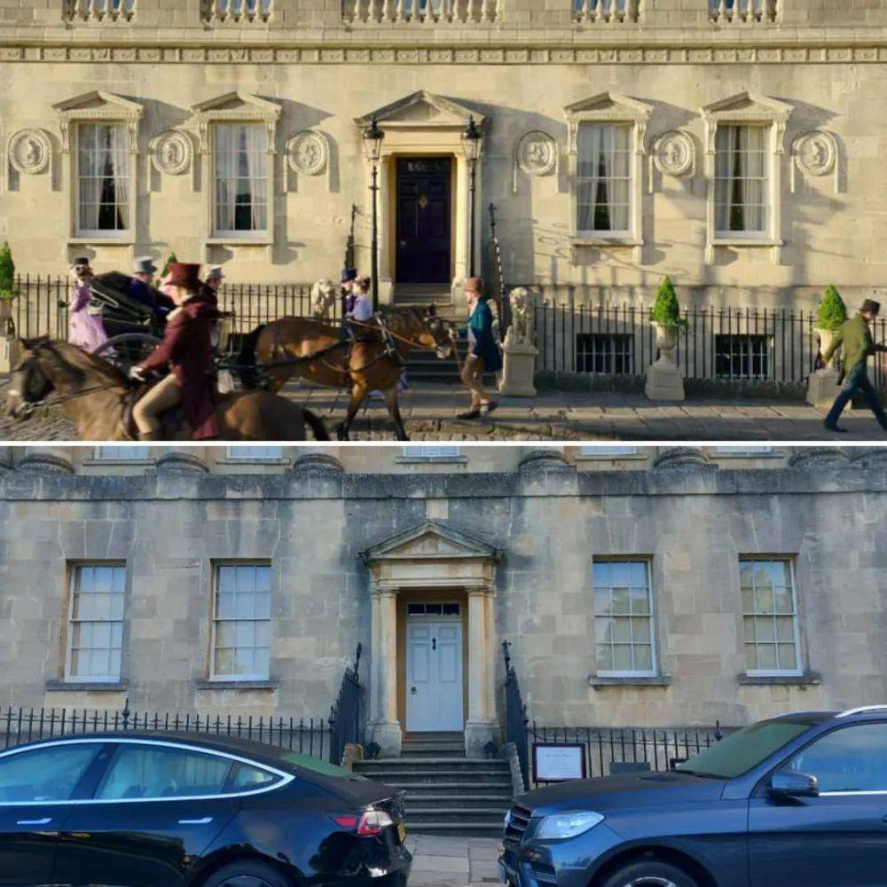 Proses syuting film Bridgerton di No. 1 Royal Crescent (instagram.com/no1royalcrescent)