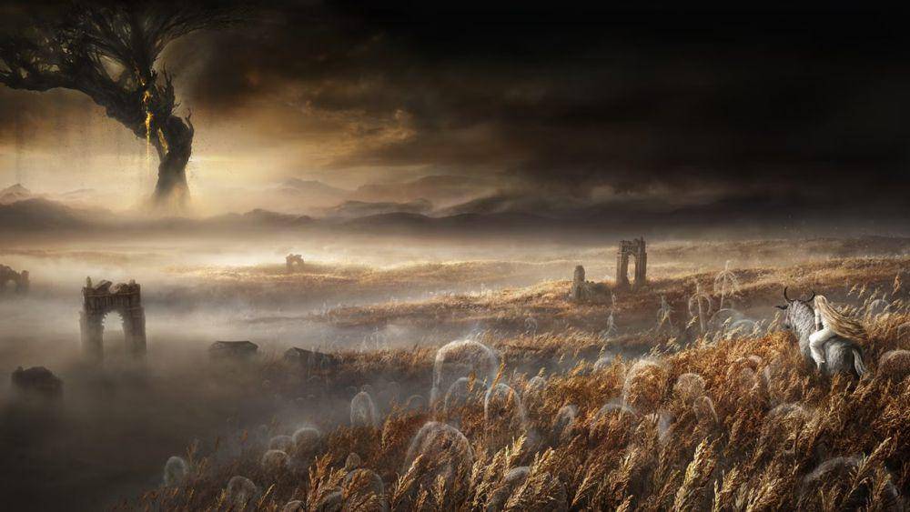Gambar promosi menunjukkan Miquella di Land of Shadow sedang menuju pohon raksasa. (dok. FromSoftware, Inc./ELDEN RING)
