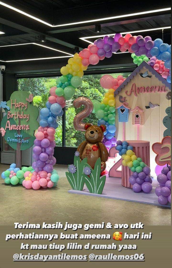 Ameena ultah kedua (Instagram.com/aurelie.hermansyah)