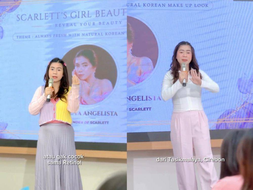 potret Felicya Angelista jadi pemateri beauty class (instagram.com/felicyangelista_)