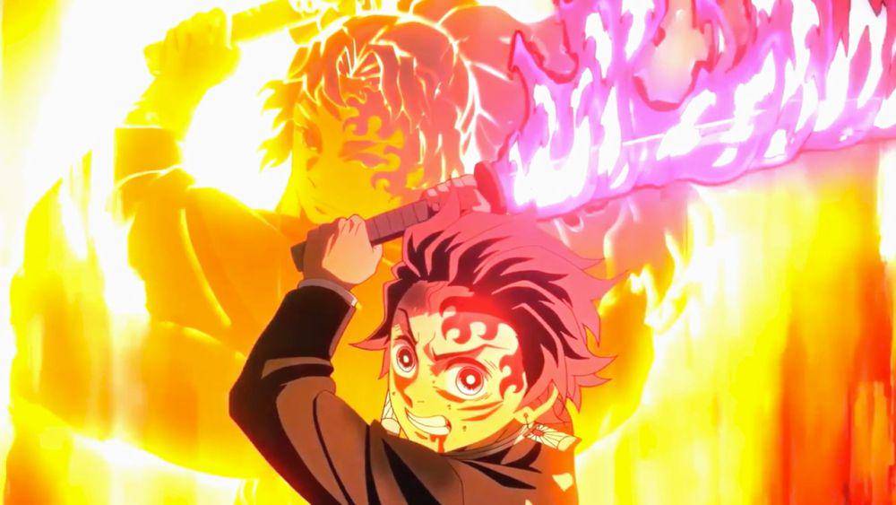 Tanjiro menggunakan Teknik Pernapasan Matahari (dok. ufotable/Demon Slayer: Kimetsu no Yaiba)