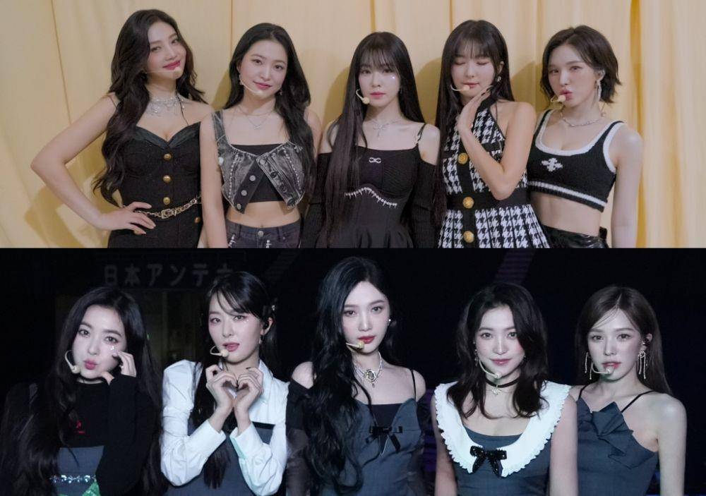 Red Velvet di backstage SMTOWN Live Jakarta (atas) dan SMTOWN Live Tokyo (bawah) (twitter.com/RVsmtown)