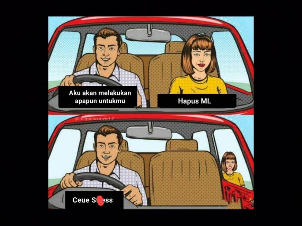 momen diturunkan dari mobil (instagram.com/statuslucu_official)