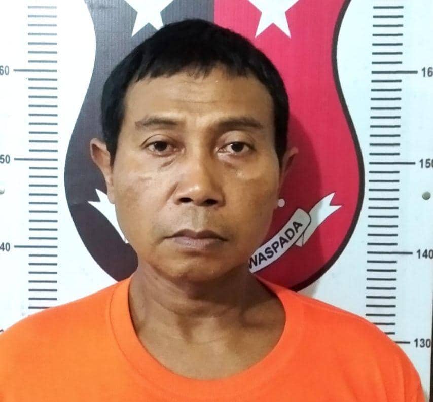 Tampang pelaku pencabulan murid ngaji, Misnun. (Dok. Polres Way Kanan).