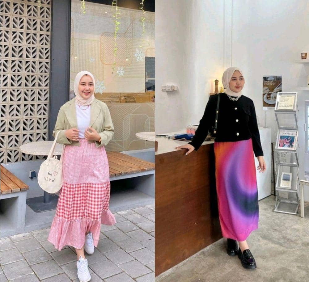 9 Ide OOTD Skirt Pattren ala Meilan Indrajati, Look Pretty!
