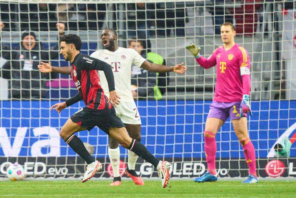 Omar Marmoush (Eintracht Frankfurt) mencetak gol ke gawang Bayern Munich. (instagram.com/omarmarmoush7)
