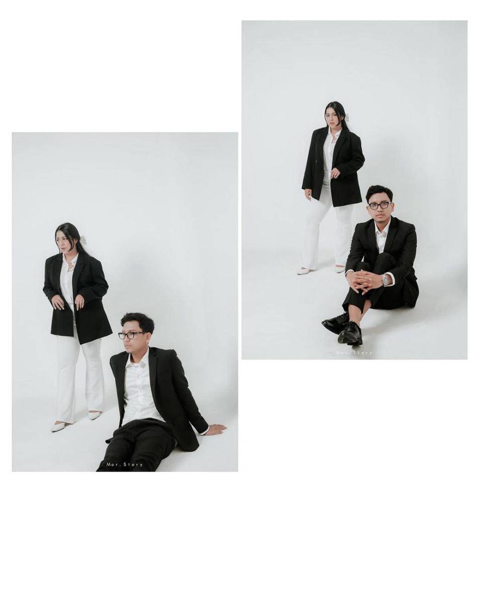 prewed baju hitam casual (instagram.com/mor.story)