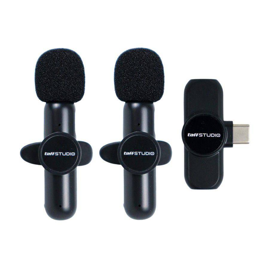 Mikrofon Portable TaffSTUDIO Wireless Lavalier Mic USB Type-C - G10 (tokopedia.com/Taffware Official Store)