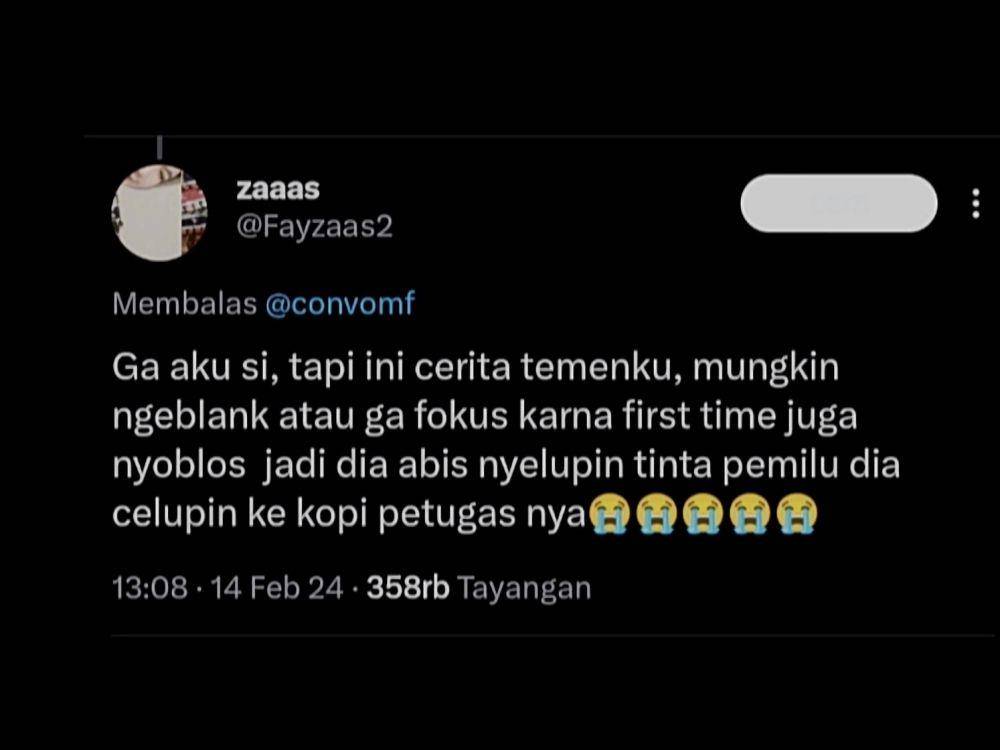 cerita lucu saat pemilu (x.com/Fayzaas2)