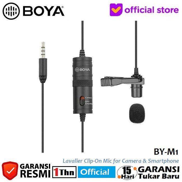 BOYA BY-M1 Lavalier Clip on Mic Microphone (tokopedia.com/Boya Official Store)