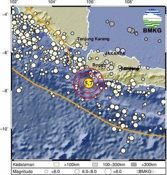 Gempa berpusat di Bayah, Banten pada 25/2/2024 (BMKG)