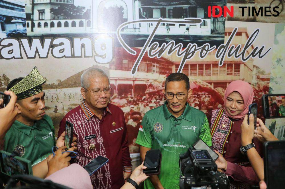 Menparekraf, Sandiaga Uno usai rakornas di Singkawang. (IDN Times/Adpim).