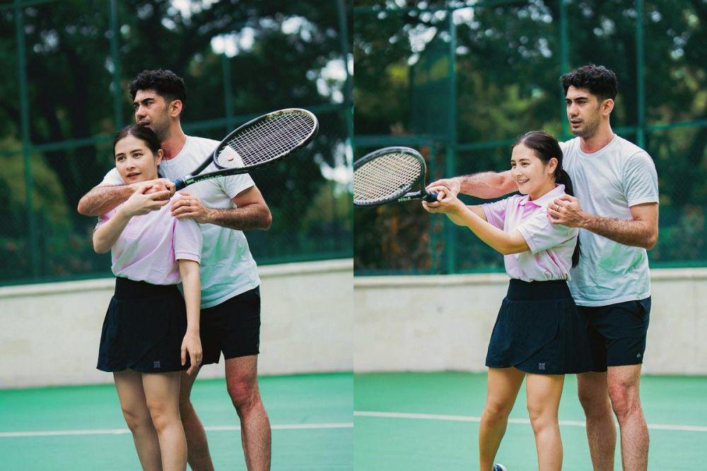 7 Potret Prilly Latuconsina Main Tenis Bareng Reza Rahadian, Mesra!