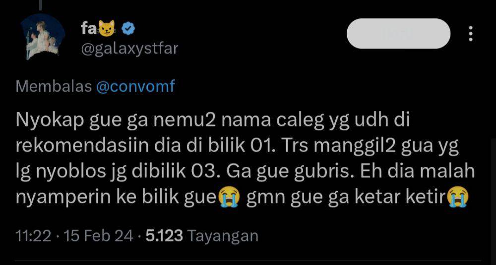 cerita lucu saat pemilu (x.com/galaxystfar)