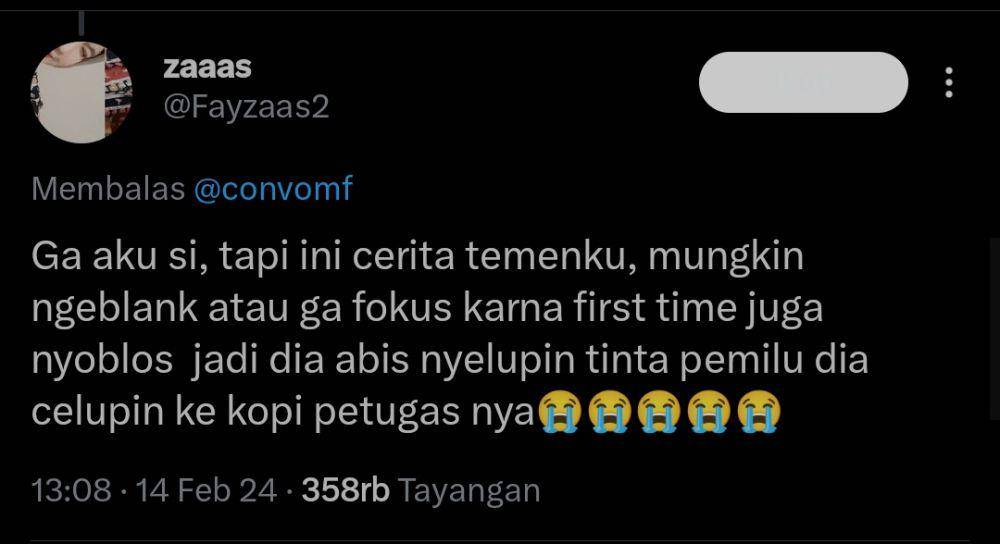 cerita lucu saat pemilu (x.com/Fayzaas2)
