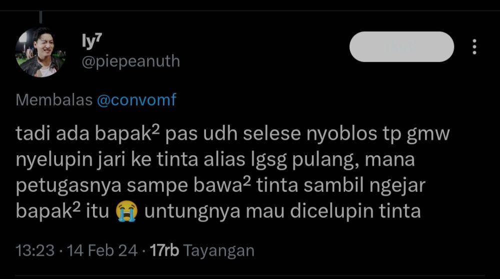 cerita lucu saat pemilu (x.com/piepeanuth)