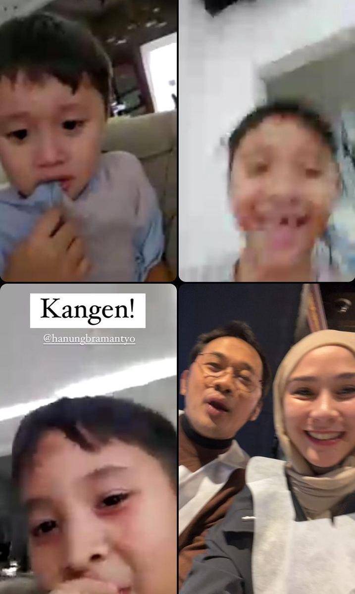 potret Zaskia Adya Mecca dan Hanung Bramantyo video call anaknya(instagram.com/zaskiadyamecca)