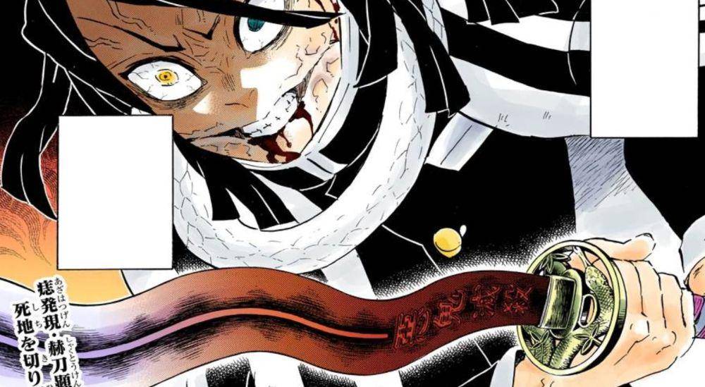 Pedang Iguro Obanai mirip keris. (dok. Viz Media/Demon Slayer: Kimetsu no Yaiba)