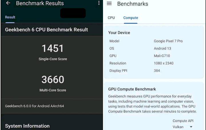 tampilan aplikasi Geekbench 6 (play.google.com)