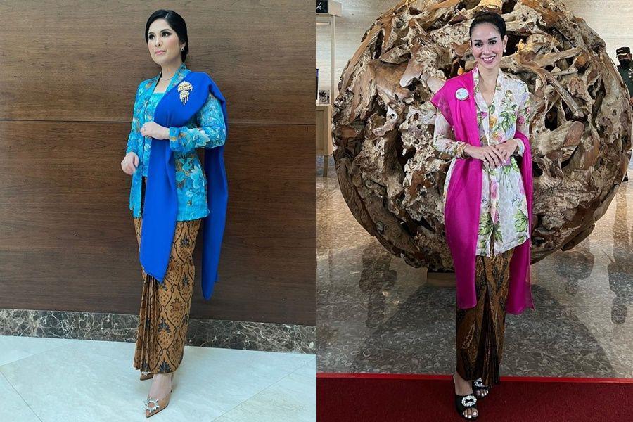 10 Adu Gaya Kebaya Annisa Pohan Vs. Loemongga, Gaya ala Ningrat Abis!