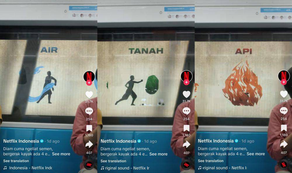 iklan Avatar: The Last Airbender di gerbong MRT (tiktok.com/netflixid)