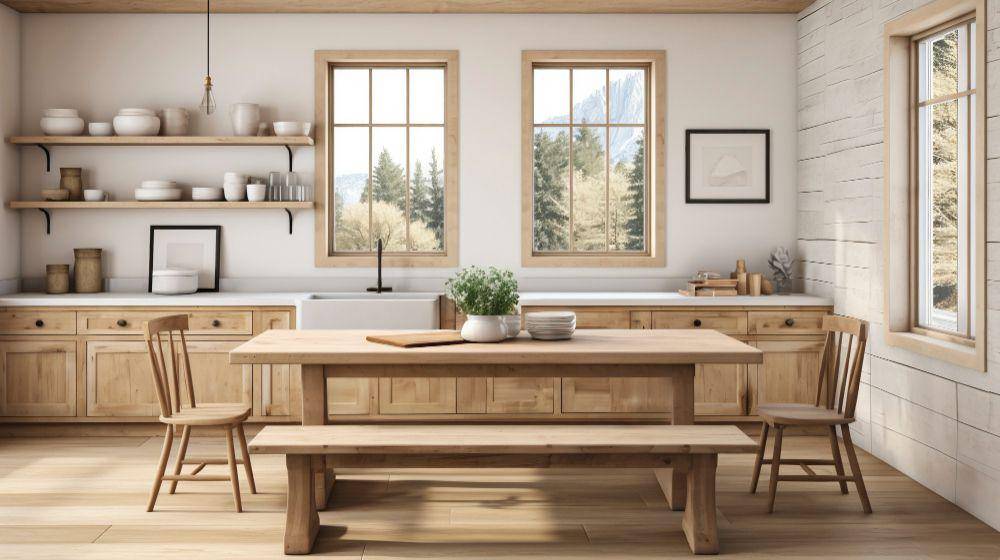 ilustrasi desain ruang makan rustic (freepik.com/freepik)