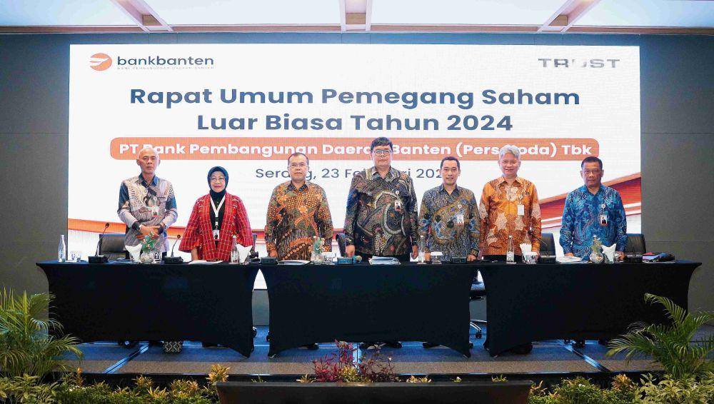 PT Bank Pembangunan Daerah Banten Tbk (BEKS) menyelenggarakan Rapat Umum Pemegang Saham Luar Biasa (RUPSLB) Tahun 2024 di Aston Serang Hotel & Convention, pada Jumat (23/2/2024). (dok. Bank Banten)