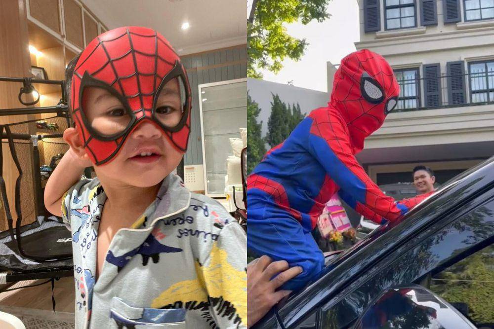 potret Cipung cosplay jadi Spiderman (instagram.com/raffinagita1717)