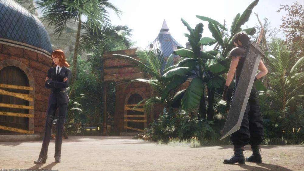 Zack bertemu Cissnei saat berkunjung ke Gongaga. (dok. Square Enix/Crisis Core -Final Fantasy VII- Reunion)