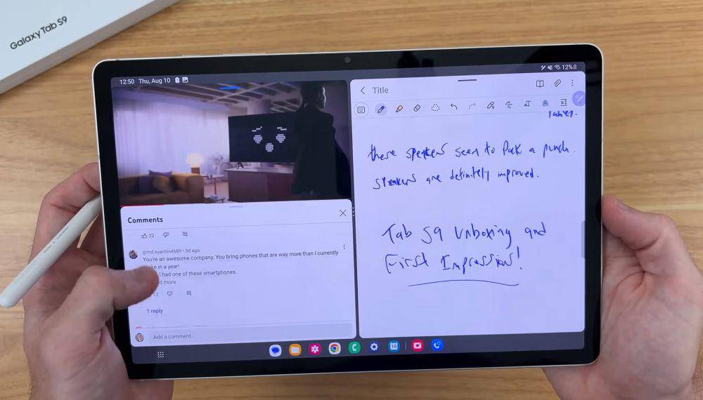 potret Galaxy Tab S9+ (dok. Youtube.com/Shane Symonds)