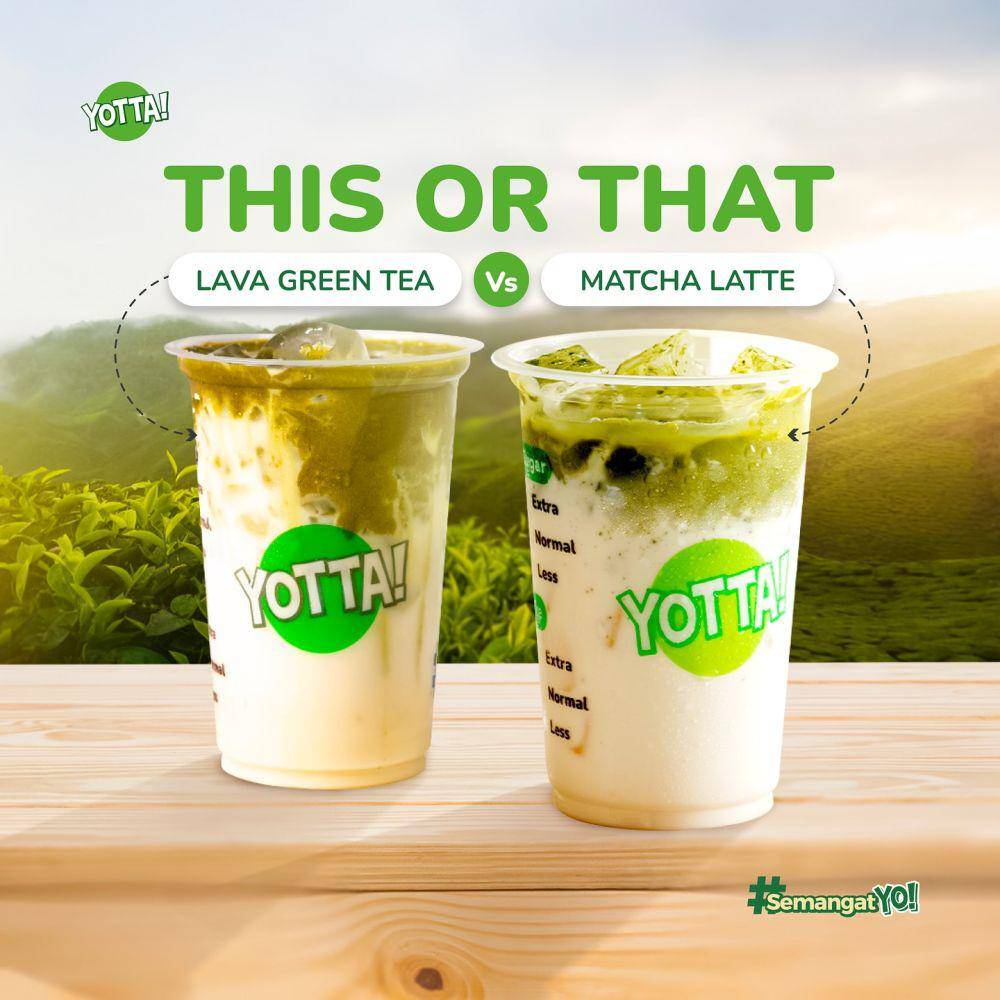 Potret Menu Lava Green Tea dan Matcha Latte di YOTTA! (instagram.com/yotta_id)