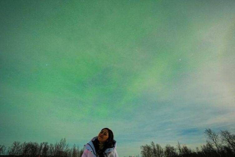 potret Rachel Vennya melihat aurora di Tromsø (instagram.com/rachelvennya)