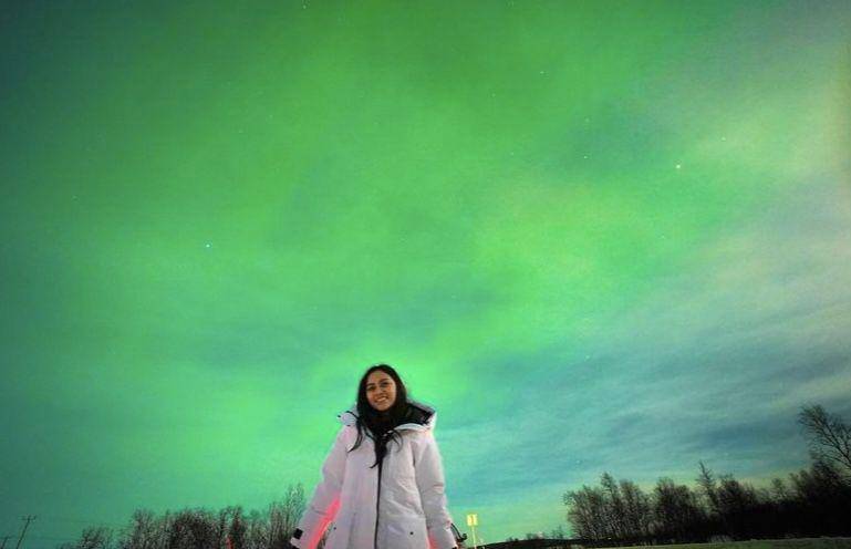 potret Rachel Vennya melihat aurora di Tromsø (instagram.com/rachelvennya)