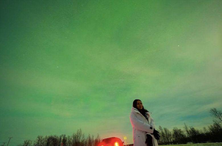 potret Rachel Vennya melihat aurora di Tromsø (instagram.com/rachelvennya)