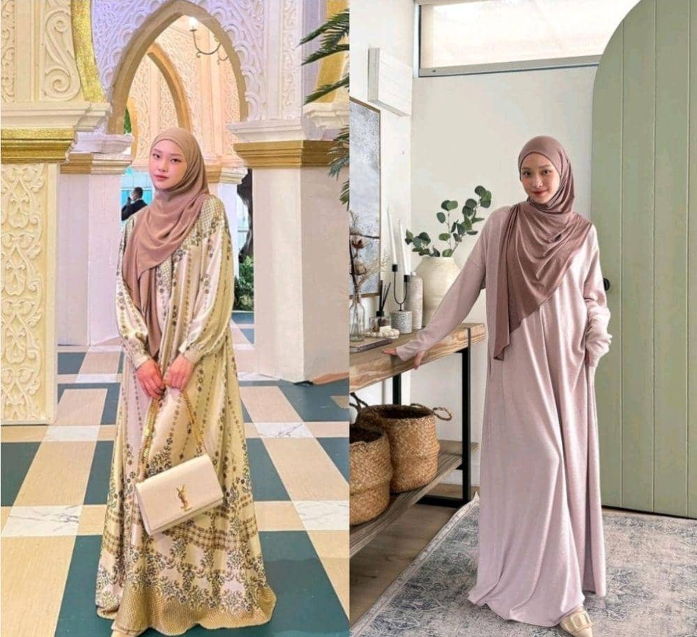 7 Koleksi Dress Hijab ala Julia Prastini, Anggun dan Kalem!