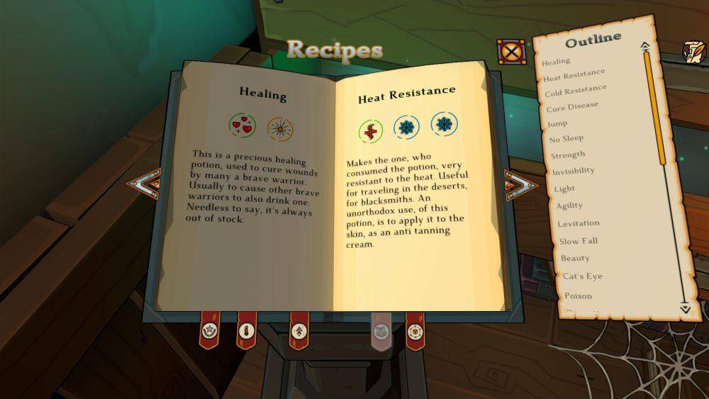 Buku resep potion di Alchemist Simulator (store.steampowered.com/Alchemist Simulator)