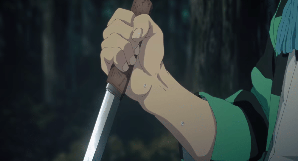 pisau yang awalnya akan Tanjiro digunakan untuk membunuh iblis (dok. Ufotable/ Kimetsu no Yaiba)